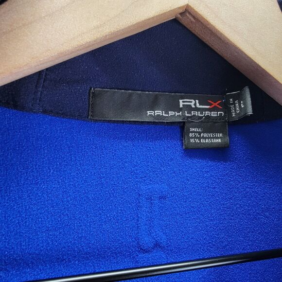 Ralph Lauren RLX Pullover Mens L LOGO Blue Quarter Zip Golf Performance Stretch - Picture 7 of 10